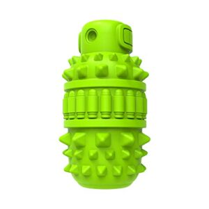 PIFFZEDO Dog Toy for Aggressive Chewer Large Medium Nearly Indestructible Super Chew Dog Toys Squeaky Dog Birthday Toy Dog Toothbrush Interactive Tough Durable Dog Toys Natural Rubber(Green,Large)