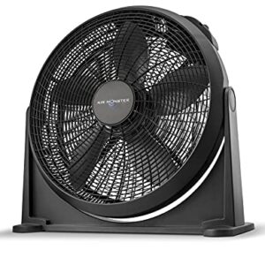 Air Monster 20 Inch Air Circulator Fan, Floor Fans, High Velocity Fan, Large Fan Turbo Fan, Fans for Home, Bedroom, Wall Mount Fan, 3 Speed Settings, Adjustable 180° Tilt, Black