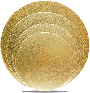 8 pack golden cake boardsround cake circles 6, 8, 10, 12 inch cake base cardboard, 2 of each size set for baking cake