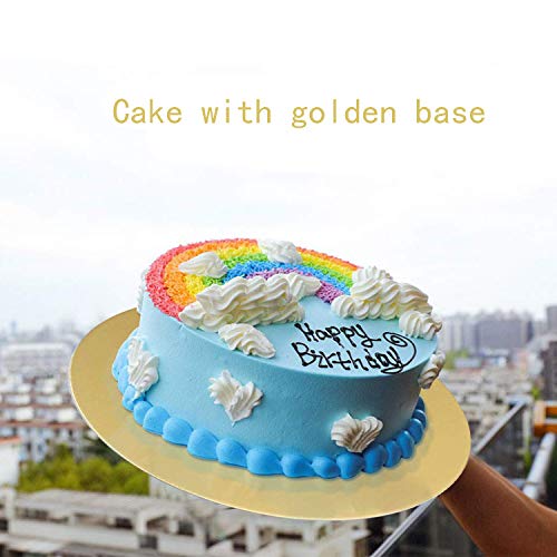 8 Pack Golden Cake BoardsRound Cake Circles 6, 8, 10, 12 Inch Cake Base Cardboard, 2 of Each Size Set for Baking Cake