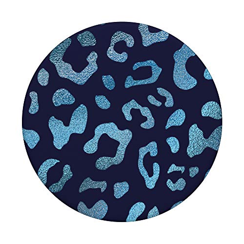 Blue Leopard Cheetah Navy Blue PopSockets Swappable PopGrip