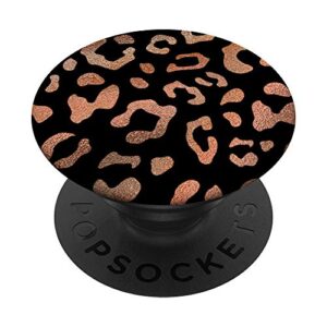 rose leopard cheetah black popsockets swappable popgrip