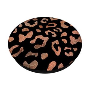 Rose Leopard Cheetah Black PopSockets Swappable PopGrip