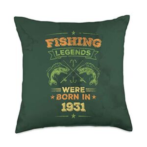 92nd birthday gift 92 year old men women 1931 92nd birthday present for dad grandpa gifts for 92 year old throw pillow, 18x18, multicolor