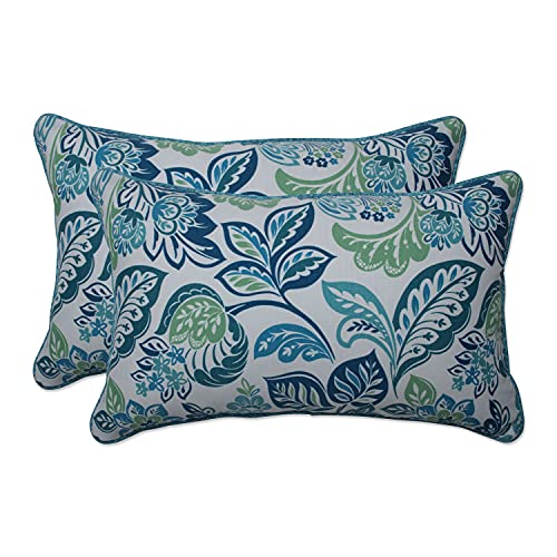 Pillow Perfect Outdoor/Indoor Dailey Opal Lumbar Pillows, 11.5" x 18.5", Blue 2 Count