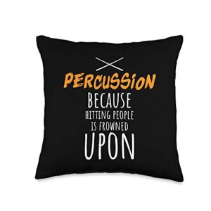 percussionist specialtee co drummer gift playing drums percussion mallet percussionist throw pillow, 16x16, multicolor