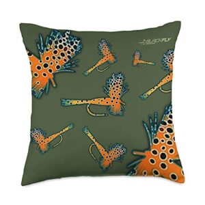 black fly creations black fly fishing home decor trout skin throw pillow, 18x18, multicolor
