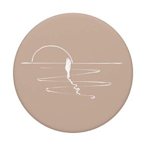 Beach Sunset Sun Abstract Minimalist Modern Neutral Beige PopSockets PopGrip: Swappable Grip for Phones & Tablets