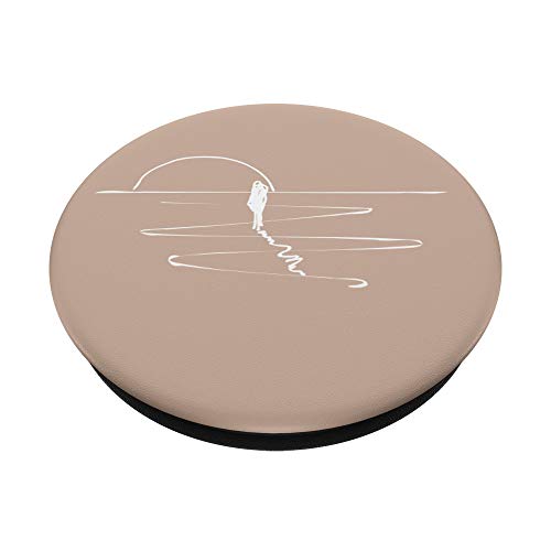 Beach Sunset Sun Abstract Minimalist Modern Neutral Beige PopSockets PopGrip: Swappable Grip for Phones & Tablets