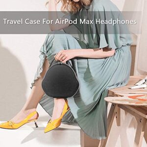 Pinson Hard Carrying Travel Case for AirPod Max Headphones, with Silicone Earpads Cover for AirPod Max (Black)