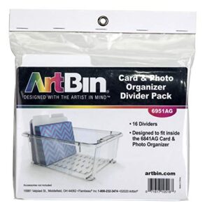 artbin 6951ag card and photo divider pack, white, 16 dividers