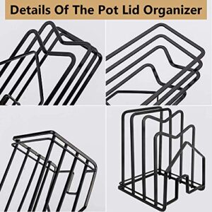 Cutting Board Organizer, Chopping Board Holder Stand Pot Lid Storage Rack for Kitchen Countertop Cabinet Flat Steel 4.92" x 5.71" x 8.47" (Black)