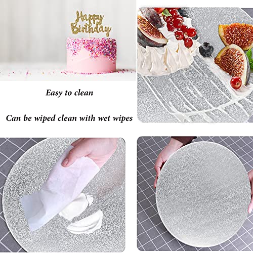 4 Pack Silver Cake Boards Sliver Foil Round Cake Circles 6, 8, 10, 12 Inch Cake Base Cardboard, 1 of Each Size Set for Baking Cake