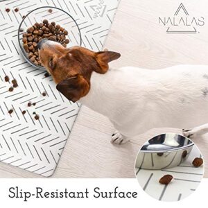 NALALAS Bohemian Large Waterproof Dog Mat - Food & Water Pet Food Mat, Cat Food Mat, Dog Food Mat for Floors - Waterproof Nonslip Eco-Friendly Pet Dog Placemats - Food & Water Dog Bowl Mats 16.5"x28"