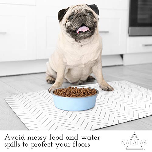 NALALAS Bohemian Large Waterproof Dog Mat - Food & Water Pet Food Mat, Cat Food Mat, Dog Food Mat for Floors - Waterproof Nonslip Eco-Friendly Pet Dog Placemats - Food & Water Dog Bowl Mats 16.5"x28"