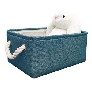storage basket with handles - fabric storage baskets for organizing | empty basket for gift empty | baskets for cube storage | storage bins for home office (blue, 12.2l×8.3w×4.7h inch)