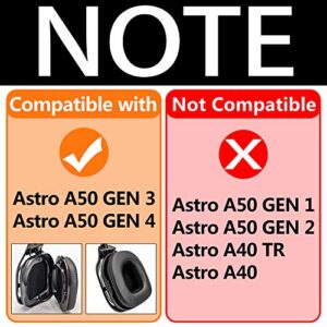 A50 Ear Pads Headband Compatible with Astro A50 a50 Gen 3 Gen 4 Gaming Headset I Replacement Ear Cushions (Not Suitable for Astro A50 Gen 1 Gen 2)