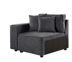 acme furniture silvester sectional, gray fabric