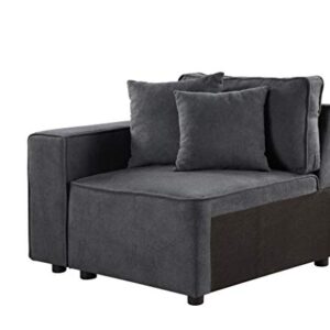 Acme Furniture Silvester Sectional, Gray Fabric