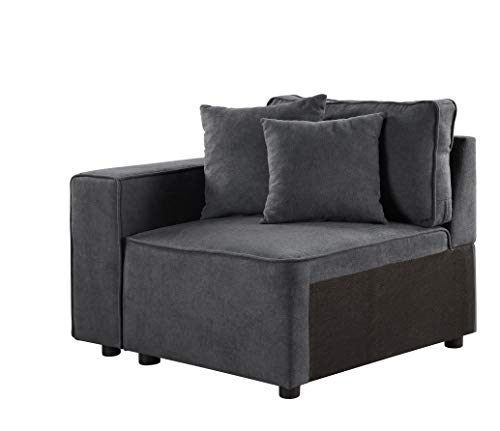 Acme Furniture Silvester Sectional, Gray Fabric