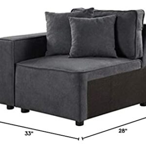 Acme Furniture Silvester Sectional, Gray Fabric