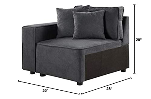 Acme Furniture Silvester Sectional, Gray Fabric