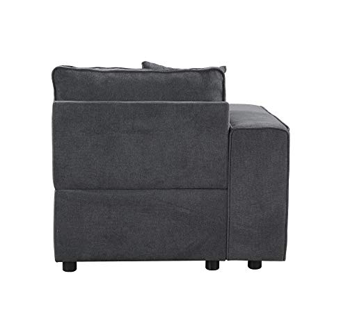 Acme Furniture Silvester Sectional, Gray Fabric