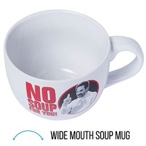 Silver Buffalo Seinfeld No Soup For You Ceramic Soup Mug, 24 Ounces