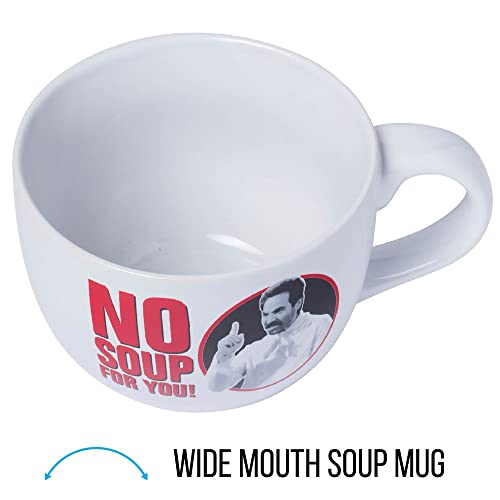 Silver Buffalo Seinfeld No Soup For You Ceramic Soup Mug, 24 Ounces