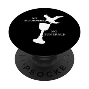 bookworm no mourners no funerals crows for book nerds popsockets popgrip: swappable grip for phones & tablets