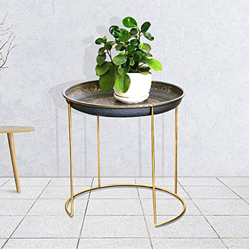 ACQUIRE Modern Simple Mini Flower Pot Stand Removable lron Flower Stand Tea Table Bedside Table Small lron Bed Table Pot Holder