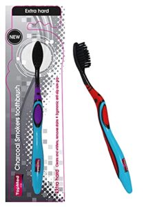 topmed ets smokers charcoal toothbrush extra hard (color may vary) 1 count