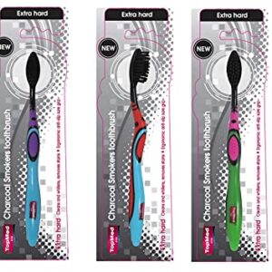 TOPMED ETS Smokers Charcoal Toothbrush Extra Hard (Color May Vary) 1 Count