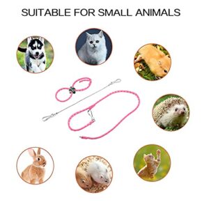 SALUTUYA Small Animal Harness Leash, Squirrel Traction Rope Adjustable Hamster Harness Lightweight for Sugar Glider Squirrel Hedgehog(Pink)