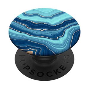 elegant ocean blue watercolor abstract swirl pattern popsockets popgrip: swappable grip for phones & tablets