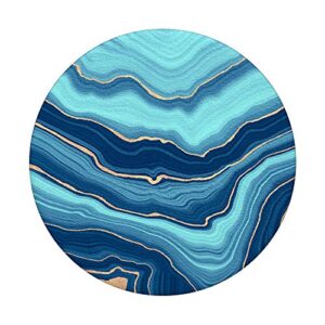 Elegant Ocean Blue Watercolor Abstract Swirl Pattern PopSockets PopGrip: Swappable Grip for Phones & Tablets