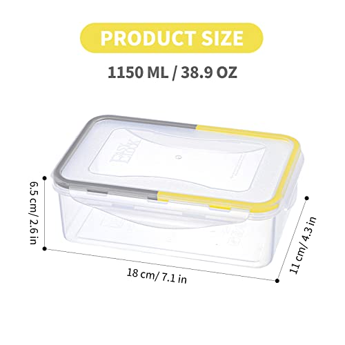 KIGI [2 PACK] 38.9 OZ Food Storage Containers with Lids Rectangular Leak-Proof Bento Box Airtight Meal Prep Containers,BPA FREE,Microwave Safe