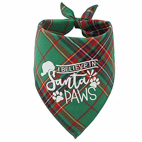 Dog Plaid Christmas Bandana 3 Pack, Holiday Dog Bandana for Xmas Dog Puppy Costume Decorations