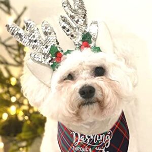 Dog Plaid Christmas Bandana 3 Pack, Holiday Dog Bandana for Xmas Dog Puppy Costume Decorations