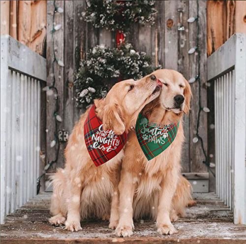 Dog Plaid Christmas Bandana 3 Pack, Holiday Dog Bandana for Xmas Dog Puppy Costume Decorations