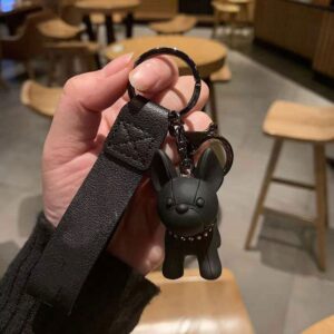 Cool Silicone Bull Dog Puppy Cartoon Animals Headphone Case Compatible with Airpods2 and Airpod Headphones Funny Cover with Dog Keychian for Boys Girls Teenager Best Gift (Black Bull Dog 1/2)