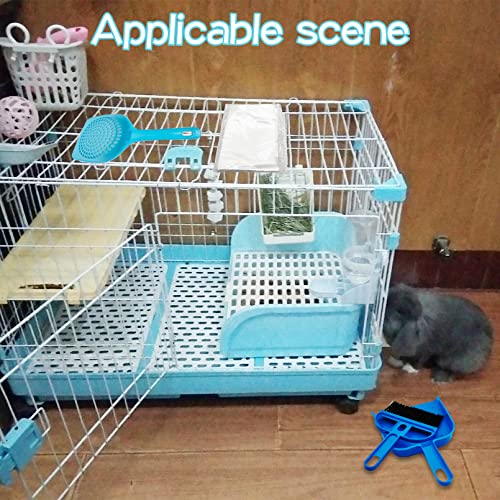 kathson Large Rabbit Litter Box, Pets Toilet Potty Trainer Tray Corner Small Animals Litter Bedding Box Bigger Pet Pan with Grass Mats for Adult Guinea Pig/Chinchilla/Ferret/Rabbit (Blue)