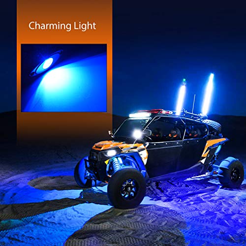 Nilight LED Rock Light 4PCS Blue Light Pods Waterproof Under Body Wheel Well Light Exterior Interior Lights for Car Truck Pickups ATV UTV SUV Motorcycle Boat, 2 Years Warranty