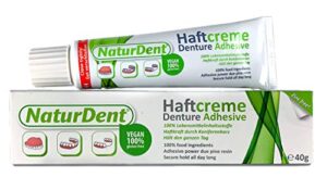 natural strong waterproof denture adhesive | holds dentures longer and stronger | no yucky taste no zinc no paraffin | smile and eat with confidence great present for anyone with full partial dentures