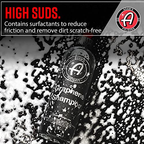 Adam's Graphene Shampoo 16oz - Graphene Ceramic Coating Infused Car Wash Soap - Powerful Cleaner & Protection In One Step - pH Neutral, High Suds For Foam Cannon, Foam Gun, Or Detailing Bucket