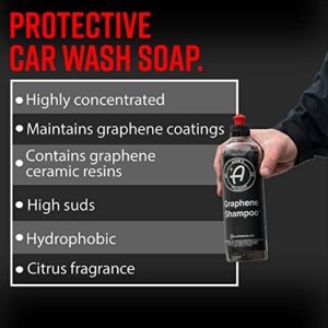 Adam's Graphene Shampoo 16oz - Graphene Ceramic Coating Infused Car Wash Soap - Powerful Cleaner & Protection In One Step - pH Neutral, High Suds For Foam Cannon, Foam Gun, Or Detailing Bucket