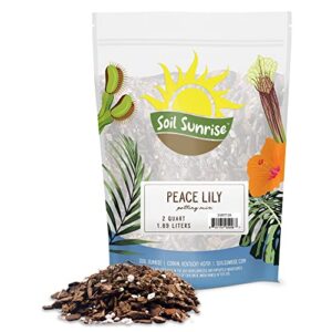peace lily potting soil mix (2 quarts), for planting, growing, or repotting peace lily plants