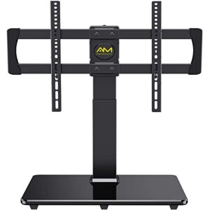 am alphamount swivel universal tv stand for 32-80 inch led/lcd/oled tvs tabletop tv base holds up to 99lbs height adjustable tv mount with tempered glass base max vesa 600x400mm- aptvs08