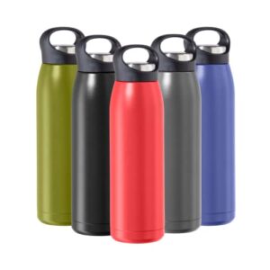 oggi freestyle stainless steel insulated water bottle- double wall vacuum insulated, travel thermos, 23oz(680ml), red