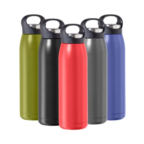 OGGI Freestyle Stainless Steel Insulated Water Bottle- Double Wall Vacuum Insulated, Travel Thermos, 23oz(680ml), Red